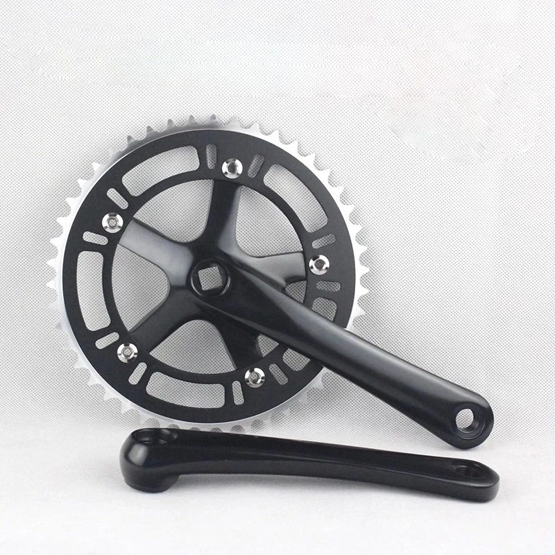 Fixie-platos y bielas BB con orificio cuadrado para bicicleta, rueda dentada de marcha única 46T 130BCD, piñón fijo de aluminio de 170mm