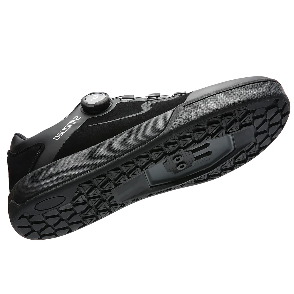 Las zapatillas de enduro D/H para bicicleta de montaña Sandugo son adecuadas para todos los pedales SPD y planos. Tela de alta calidad.