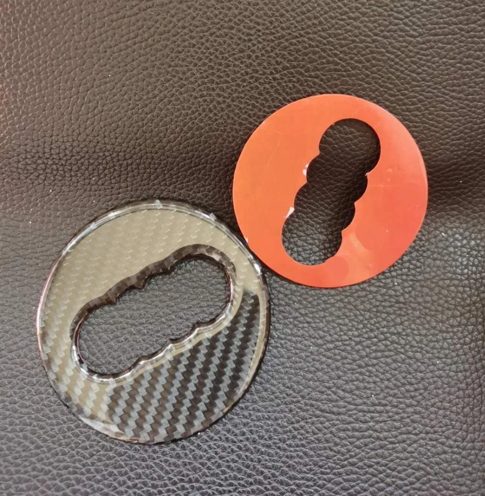 Logotipo del volante de fibra de carbono para coche, cubierta de marco adhesivo para Audi A1 A3 A4 A5 A6 A7 Q3 A6 C7 Q5 A8 Q7 B6 B7, accesorios para automóviles