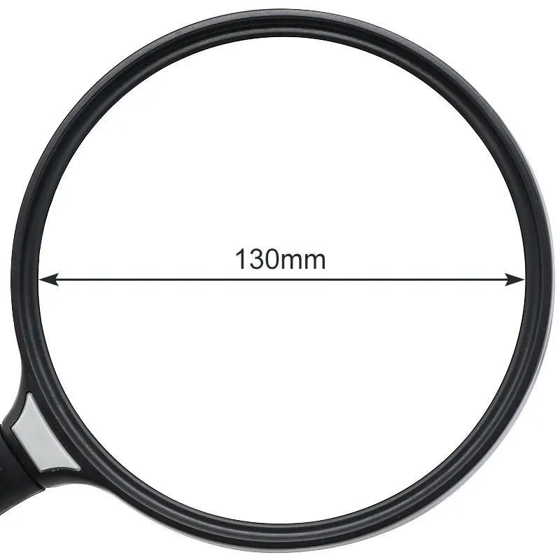 Lupa de mano con lente grande de 130mm, lupa 2.5X, mapa de lectura, mango de periódico, lupa de joyería, Ayuda de baja visión
