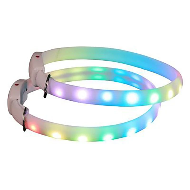 Collar de perro recargable por USB con hebilla D, luz LED, Collar brillante de seguridad nocturna, Collar intermitente luminoso para mascotas, arneses antipérdida