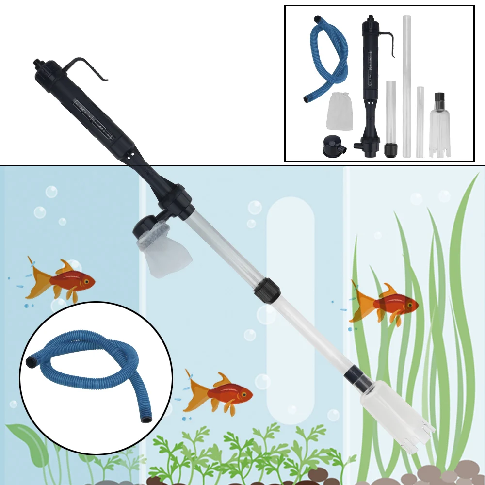 Herramientas de filtros para eliminar residuos, tubo de tanque de peces para acuario, filtro de succión al vacío, bomba de cambio de agua con batería, herramienta limpiadora de grava