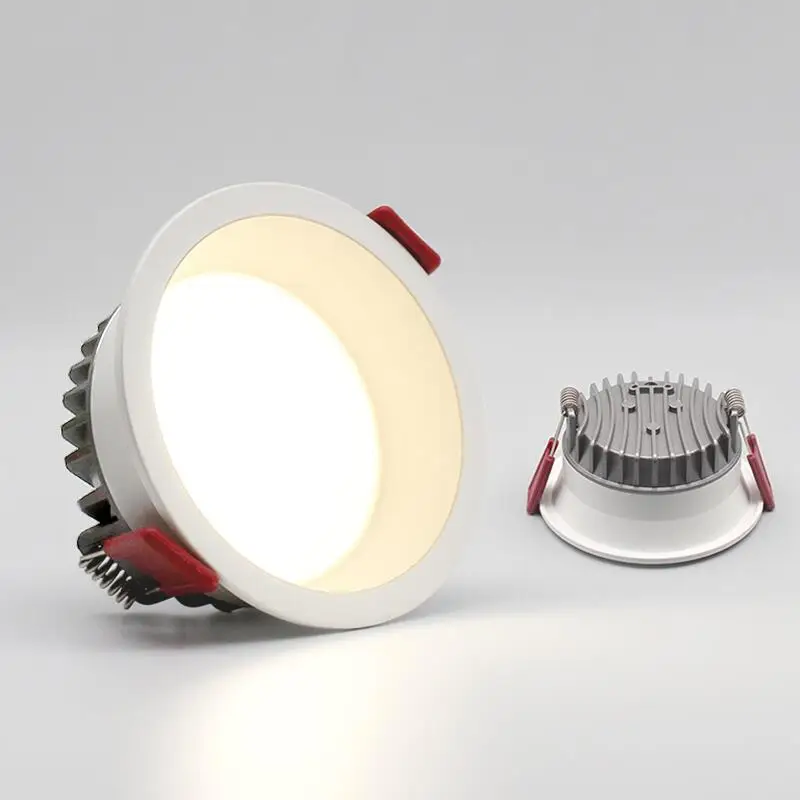 Luces LED empotradas antideslumbrantes regulables AC85~265V, luces LED de techo de 7W/9W/12W/15W, lámparas de fondo, iluminación interior