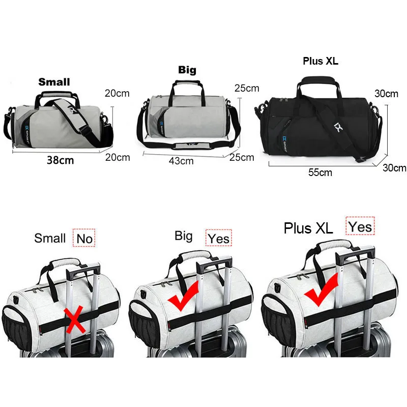 Bolsa De gimnasio seca y húmeda para hombre y mujer, bolsa De entrenamiento, Tas, Fitness, viaje, deportes al aire libre, natación, gimnasio, Yoga, zapatos, XA103 + WA