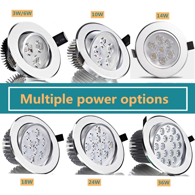 Downlight LED regulable redondo, 3W, 6W, 10W, 14W, 18W 24W, luz de techo LED COB integrada, iluminación interior ac85-265V