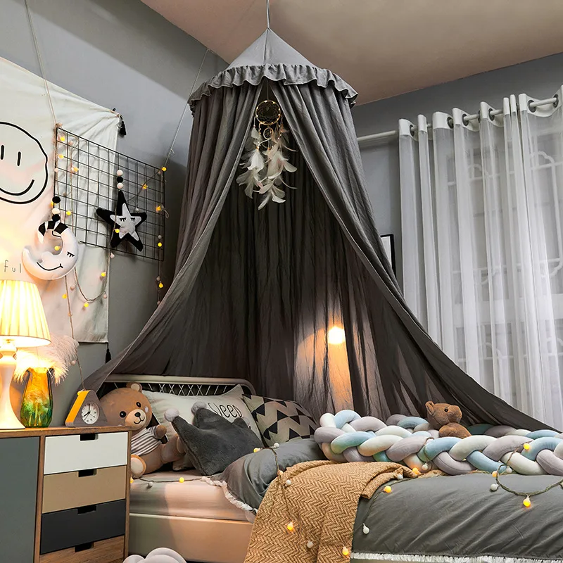 Mosquitera con cúpula colgada para bebés y niños, tienda de campaña para cuna, ropa de cama para niñas y niños, decoración para sala de estar, dosel de esquina, mosquitera para bebé