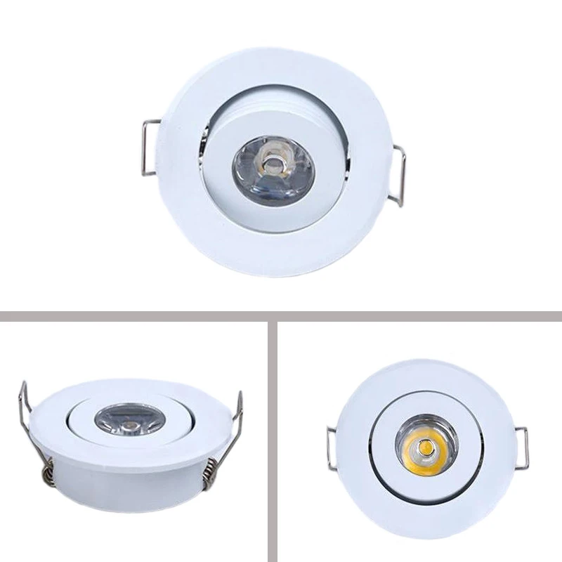 4/10 Uds Mini Downlight Led 1W 3W foco regulable lámpara empotrable AC85-265v luz de techo de aluminio 52mm con controlador