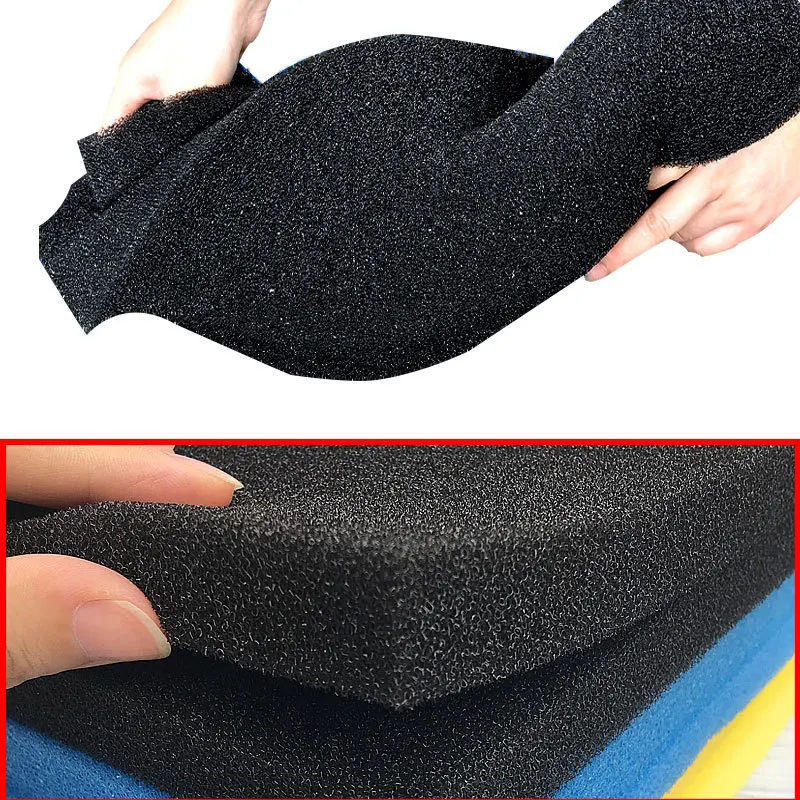Accesorios para acuario, filtro de algodón bioquímico, práctico filtro de esponja de espuma para estanque de pecera, negro, varios tamaños 15 25 35 50PPI