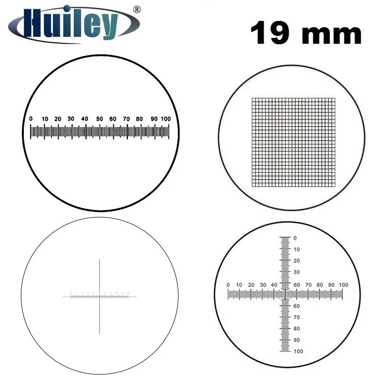 Micrómetro Ocular de 19mm de diámetro, vidrio óptico, regla cruzada, red para microscopio Biogolical, 23,2mm, Ocular, DIV 1, 0,1, 0,05, 0,2mm