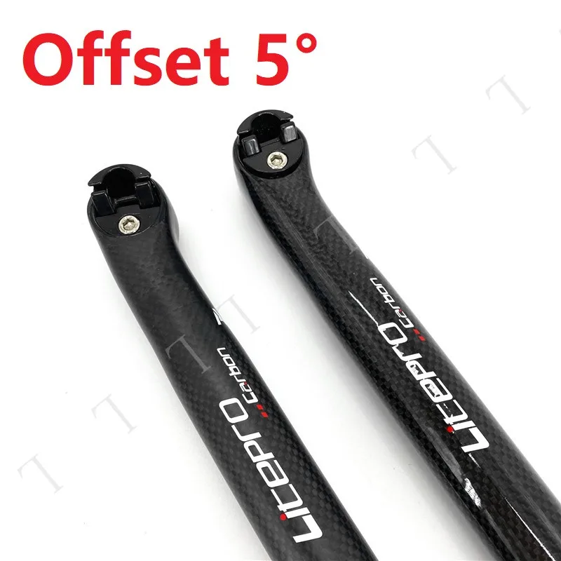 Litepro-tija de sillín de fibra de carbono A68, asiento de bicicleta plegable de 33,9mm, 580mm, Offset, 5/25 °, color negro mate brillante, BYA412