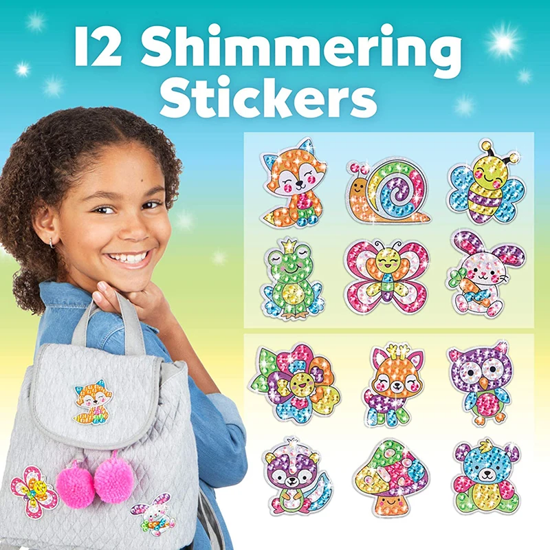 Kit de 12 pegatinas de pintura de diamante con gema grande, artesanía artística para niñas y niños, unicornio, Animal, Sealife, mosaico mágico, punto, juguetes adhesivos, regalos