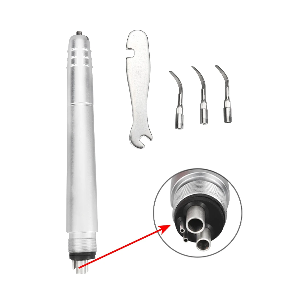 Escarificador de pulido de aire ultrasónico Dental con 3 puntas, 2/4 agujeros, mango de pieza de mano, limpiador de blanqueamiento Dental G1 P1, materiales de odontología