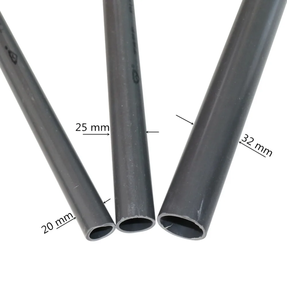 O.D 20mm 25mm 32mm tubo de PVC longitud 48 ~ 50cm tubería de agua riego acuario tanque de agua tubo de suministro de agua accesorios del sistema de drenaje