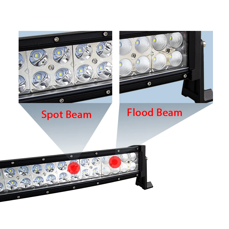 Auxtings 22 32 42 52 ''en barra de luz Led curvada/recta COMBO barra de luz de trabajo Led conducción todoterreno coche camión 4x4 SUV ATV 12V 24V