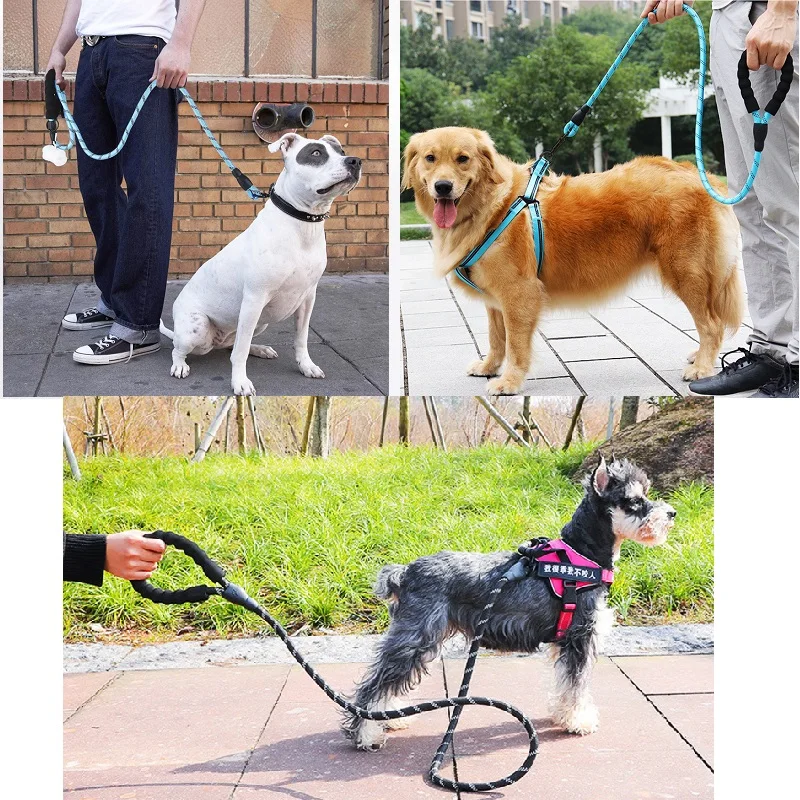 Correa fuerte para perro de 150/200/300cm, correas reflectantes para mascotas, correa para perro grande, pequeño, mediano y grande, remolque de arrastre, Golden Retriever