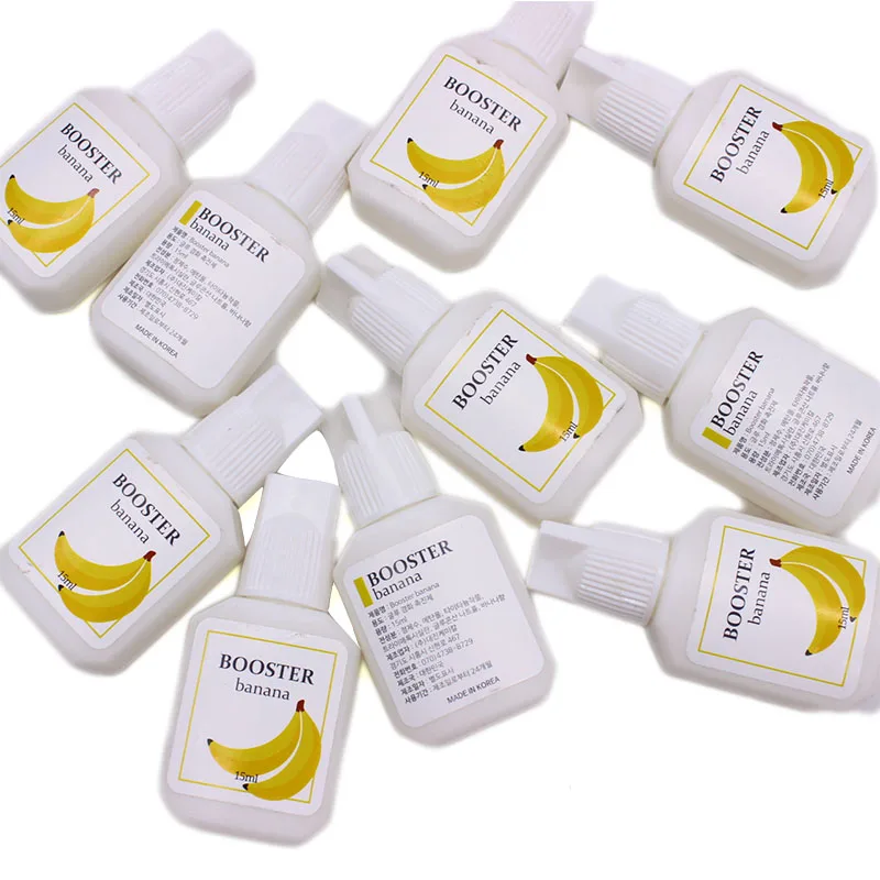10 botellas de pegamento de plátano para extensión de pestañas, 15ml, imprimación de plátano de Corea, adhesivo transparente para pestañas, herramientas de maquillaje, tienda de belleza