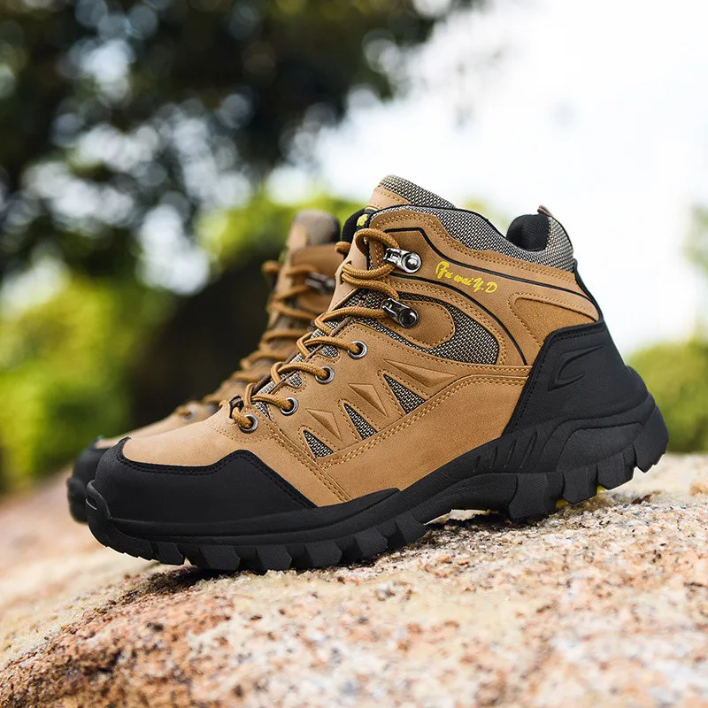 Botas de senderismo marrones para hombre, ligeras y cómodas, zapatos de trekking para hombre, zapatos de viaje, talla grande 47, botas de senderismo de caña alta para mujer, zapatillas de camping.