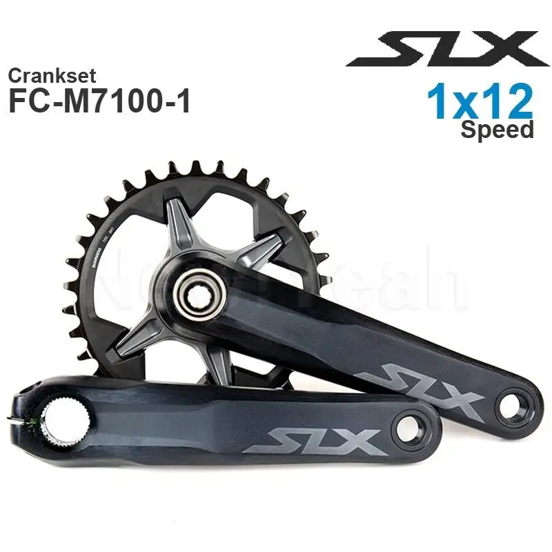 Shimano SLX FC-M7100 1x12v Crankset HOLLOWTECH II - Crankset MTB - 172 mm Q-Factor - 1x12 velocidades 30T 32T 34T Piezas Originales