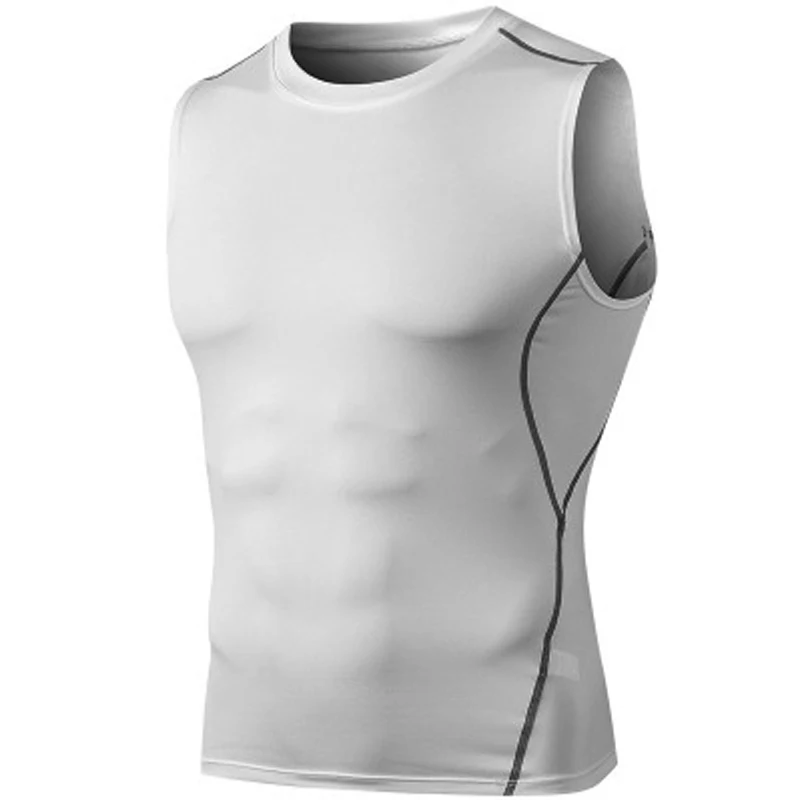 Camisetas de secado rápido para hombre, camiseta sin mangas de compresión, camiseta de entrenamiento para gimnasio