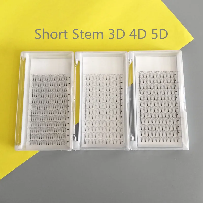 60 bandejas por lote 3D 4D 5D de tallo largo, abanicos de volumen prefabricados, extensión de pestañas de visón voluminosas para profesionales, gran capacidad, 5 docenas