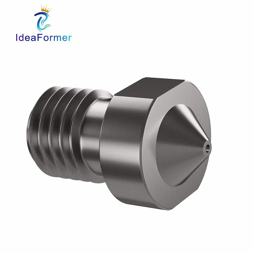 Boquilla V6 de acero endurecido, 0,2/0,4/0,6/0,8/1mm, filamento de 1,75mm, boquilla de impresora 3D M6 para extrusora Ender 3 Hotend Titan Prusa I3 MK3