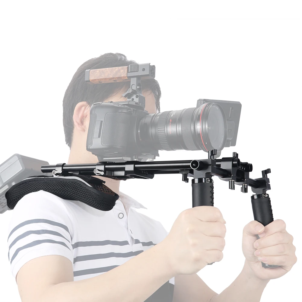 Niceyrig-soporte Universal para plataforma de hombro, sistema de bloqueo de rieles de 15mm con cámara/videocámara, Kit de montaje de placa Base