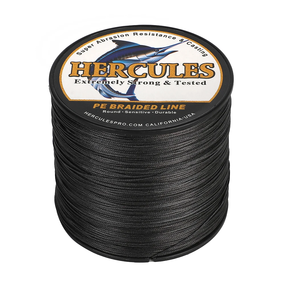 Hercules-sedal de pesca de 12 hebras, hilo trenzado de 500M, multifilamento, PE, 20/30/50/60/70/90/120LB, superfuerte, 0,12-1,2mm, suave