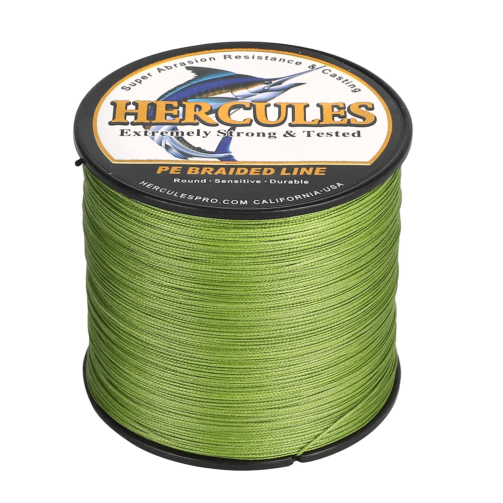 Hercules-sedal de pesca de 12 hebras, hilo trenzado de 500M, multifilamento, PE, 20/30/50/60/70/90/120LB, superfuerte, 0,12-1,2mm, suave