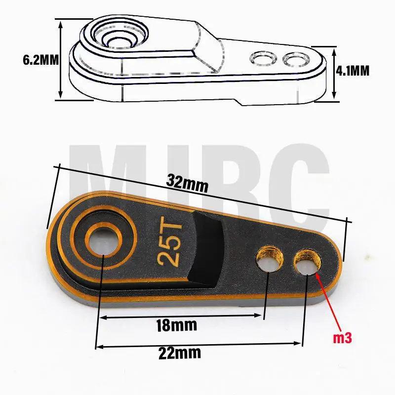 Bocina de dirección de brazo Servo de Metal 25t para Traxxas Trx4 Axial Scx10 Tamiya 1/10 camión sobre orugas Rc Futaba Savox Emax Hsp servomotores