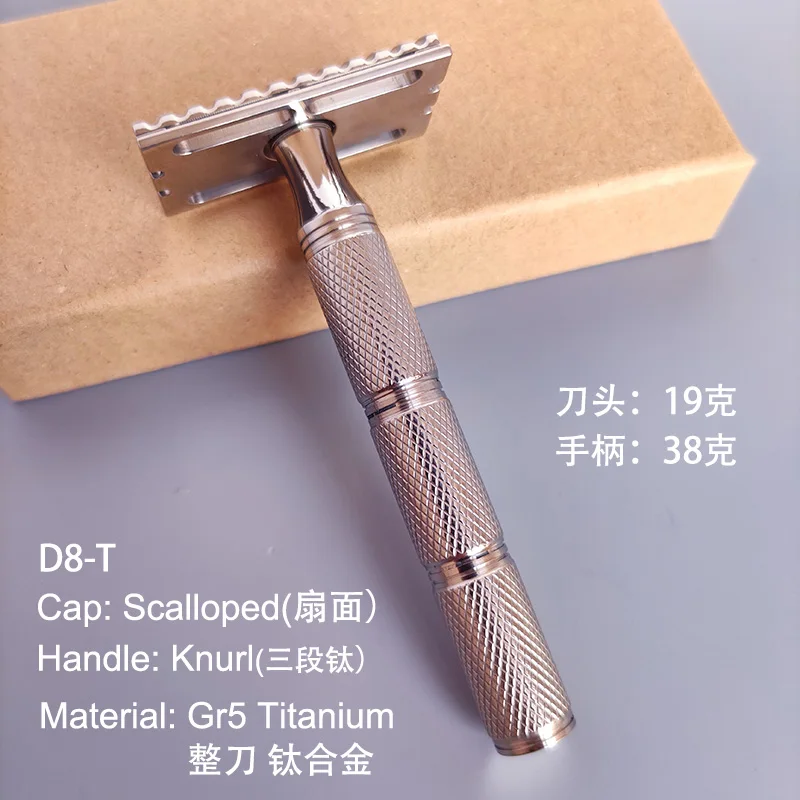 Dscosmetic Knurl Mango de afeitadora de seguridad de acero inoxidable 316L