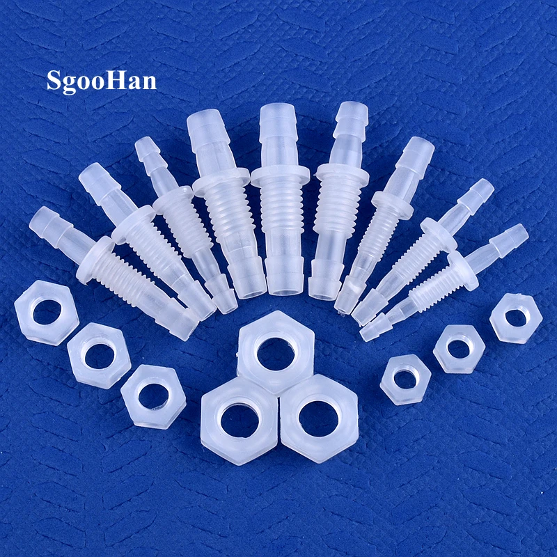 Conectores hexagonales de rosca M6~M10 de 5~200 piezas a conectores directos de PP tipo pagoda de 3~8 mm, adaptador para bomba de aire de acuario, juntas de manguera para sistema de irrigación