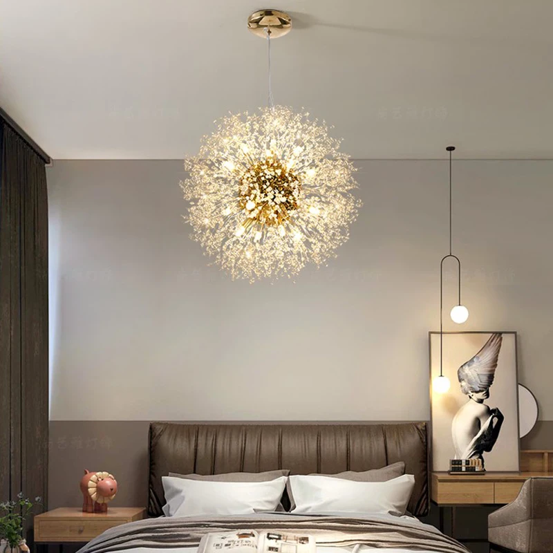 Lámparas Colgantes LED Modernas con Diseño de Diente de León, Iluminación para Sala de Estar, Comedor, Dormitorio, Lámparas Colgantes con Diseño de Bola de Fuego Estrellada