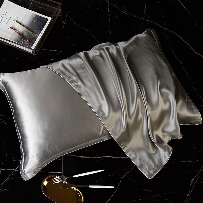 Funda de Almohada de Seda DISANGNI de una Sola Cara para Cabello y Piel, 100% Seda de Morera Pura en la Parte Delantera y Lyocell Transpirable en la Parte Trasera, 1 Pieza