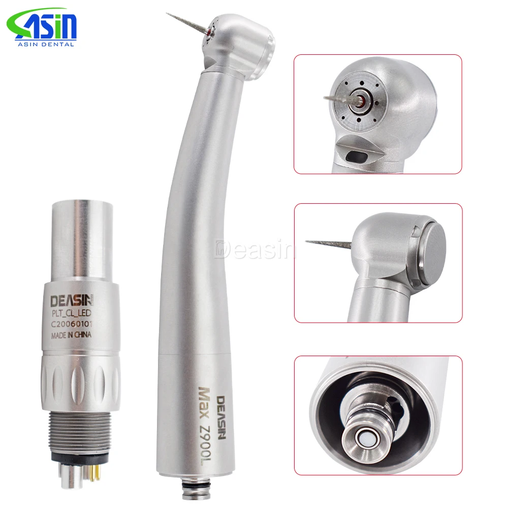 DEASIN-pieza de mano Dental de acero inoxidable Z9000L, cabezal estándar de alta velocidad, turbina de aire, equipo Dental de fibra óptica