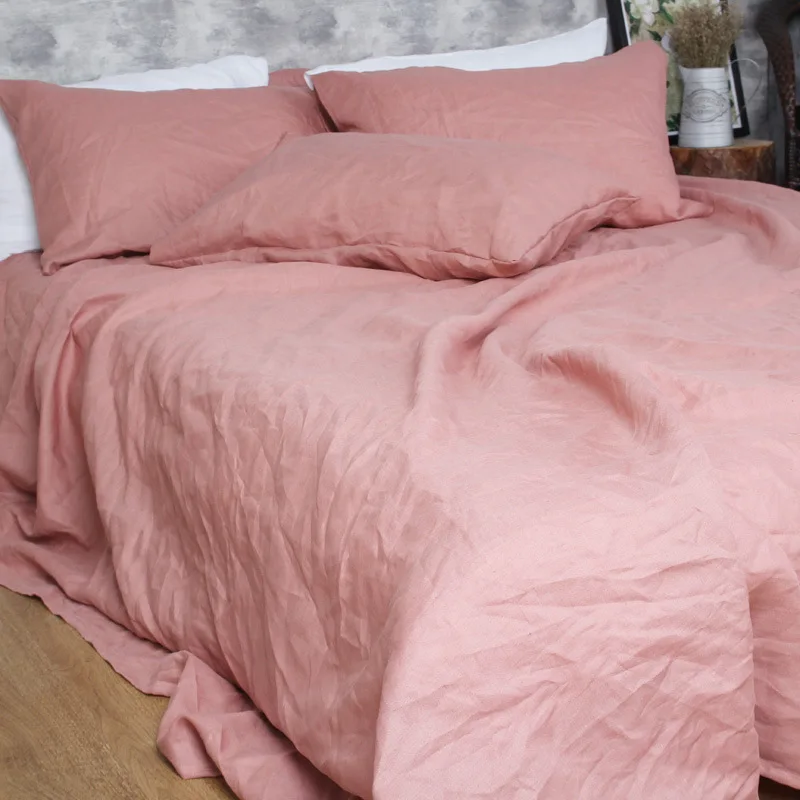 Juego de Ropa de Cama de Lino Orgánico Puro, Incluye Funda Nórdica y 2 Fundas de Almohada, Ropa de Cama, Funda de Edredón con Botones o Cierre, Tamaño King