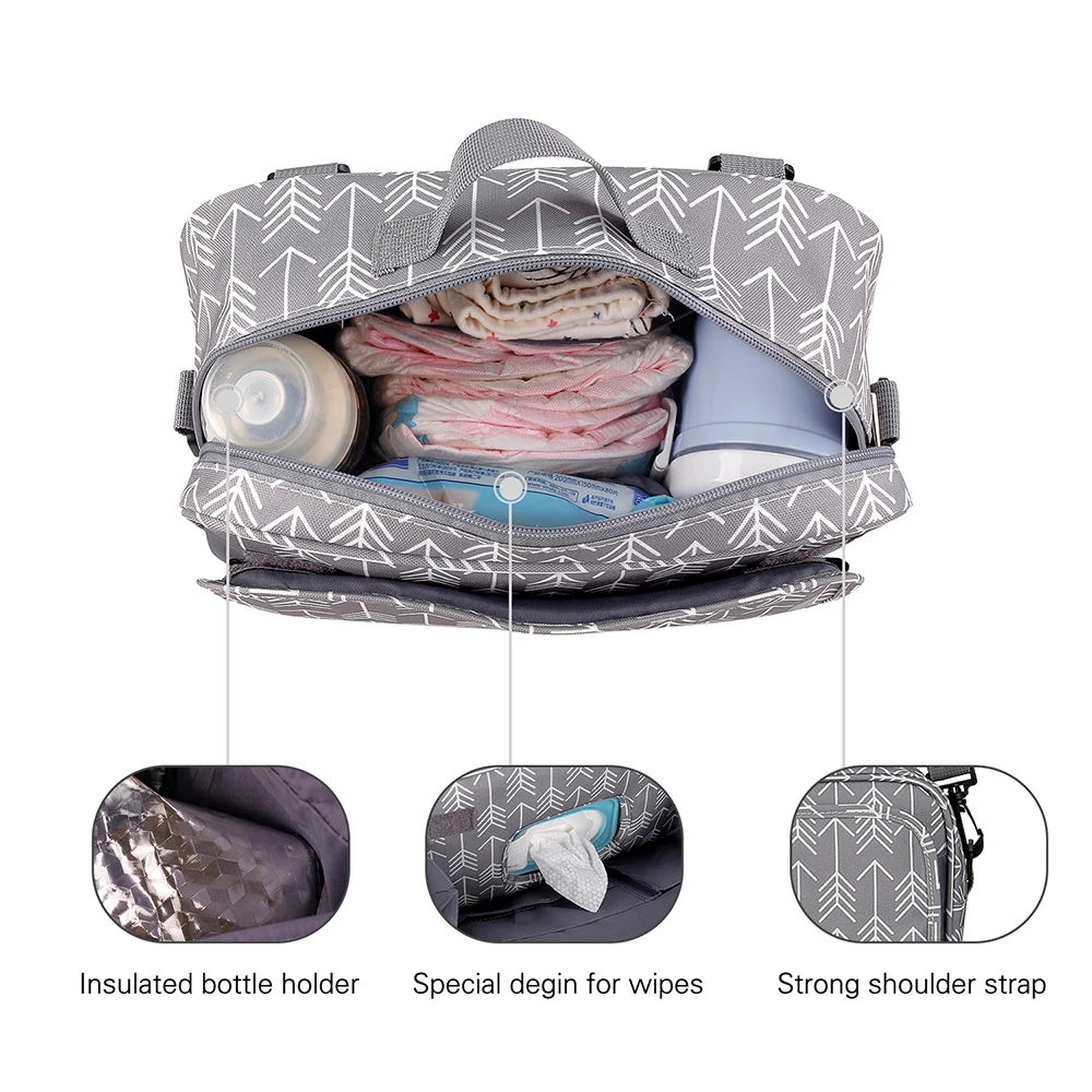 Bolsa para cochecito de bebé, impermeable, portátil, para viaje, momia, multifunción, almacenamiento de biberones, bolsa colgante, organizador para cochecito