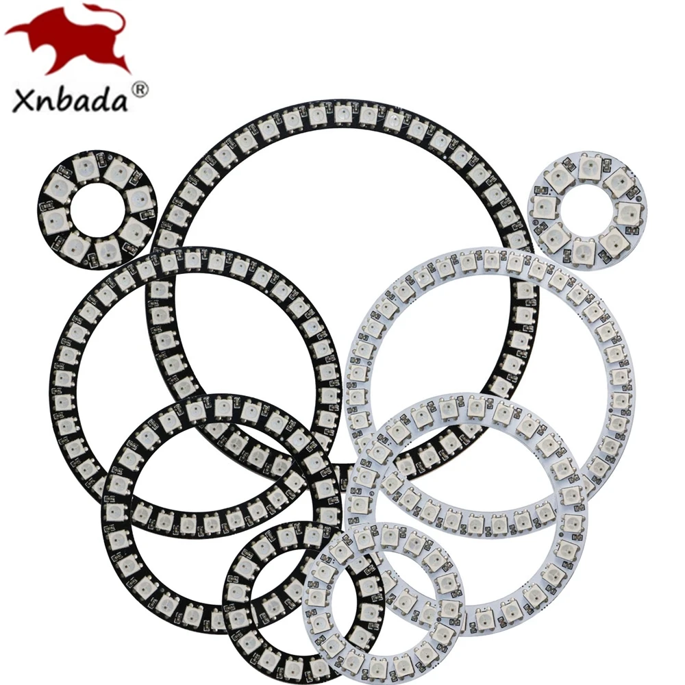 WS2812B 8/16/24/35/45 Leds Anillo de píxeles Módulos LED direccionables WS2812 IC RGB Circulo LED redondo a todo color DC5V