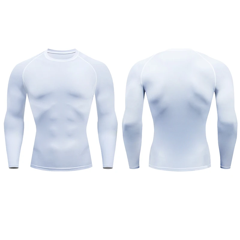 Camiseta de compresión para correr para hombre, camisa deportiva de manga apretado largo para entrenamiento, Jogging, ropa deportiva para gimnasio, ajuste seco, Rashgard