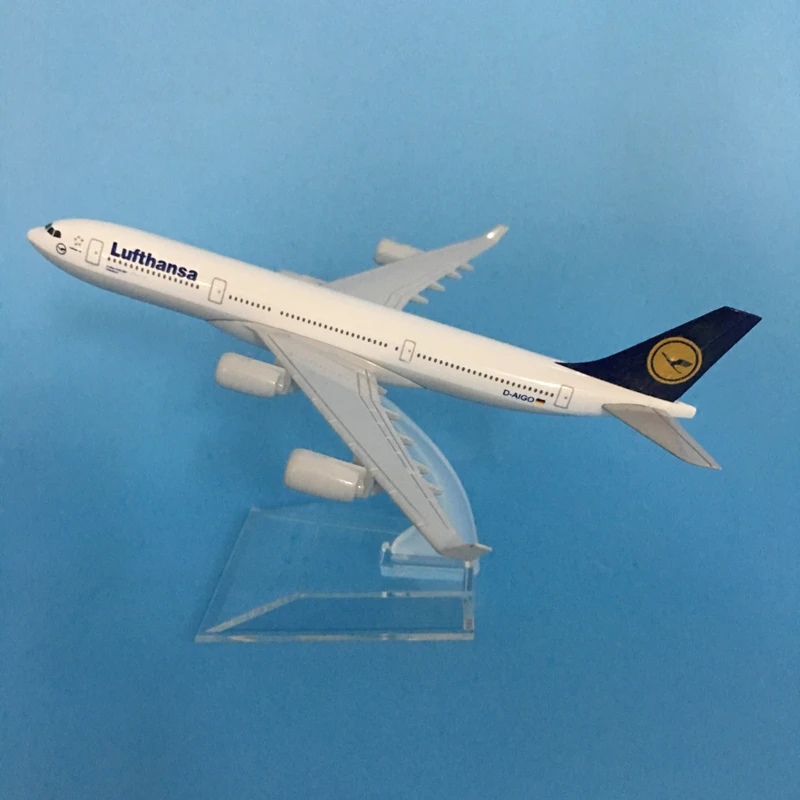 JASON TUTU 16cm Lufthansa Airbus A340 modelo de avión modelo de avión Airbus modelo 1:400 aviones de Metal fundido a presión avión de juguete
