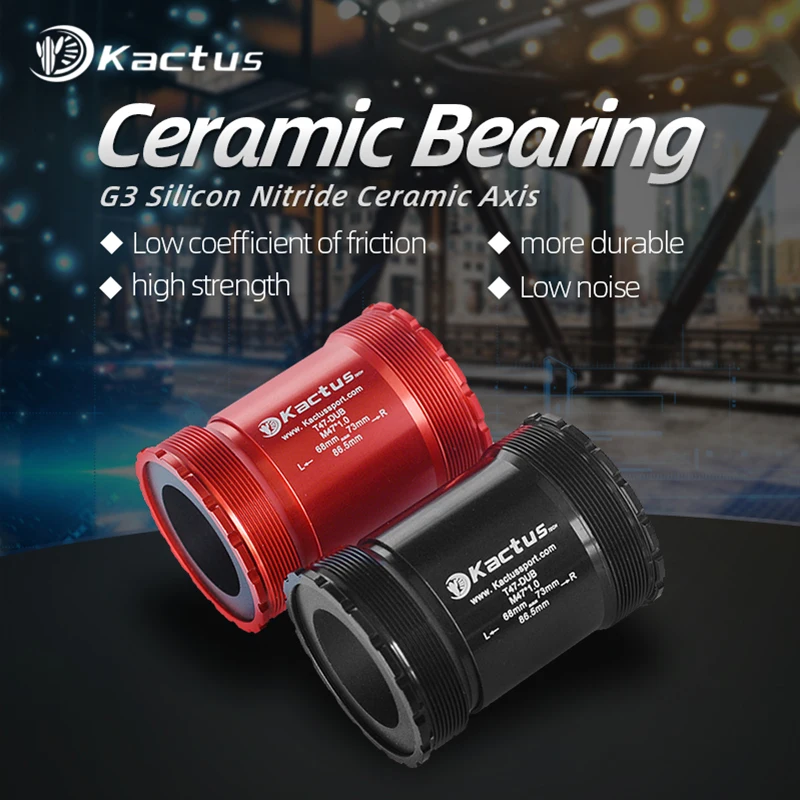 KACTUS Ceramic BB T47-DUB Eje de Pedalier para Bicicleta, 86.5mm de Ancho, para Pedales SRAM DUB, Grupo Axis 28.99, Piezas de Bicicleta de Aleación de Aluminio