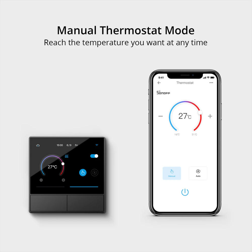 SONOFF NSPanel interruptor de pared de escena inteligente HMI Panel UE/EE. UU. termostato de Control múltiple pantalla meteorológica en tiempo Real a través de la aplicación eWeLink