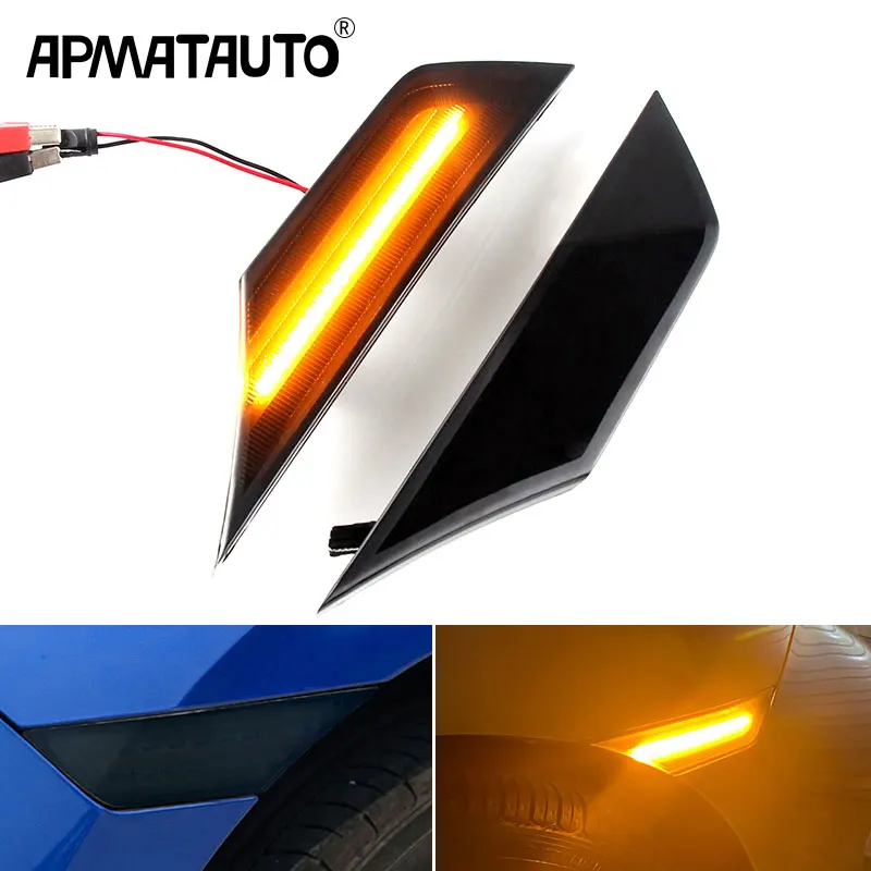 Luces LED de posición lateral para coche, lentes ahumadas, para Honda Civic 2016 2017 2018 2020 OE, 2 uds. # 34300-TET-H01Luces de señal de giro con reflector automático