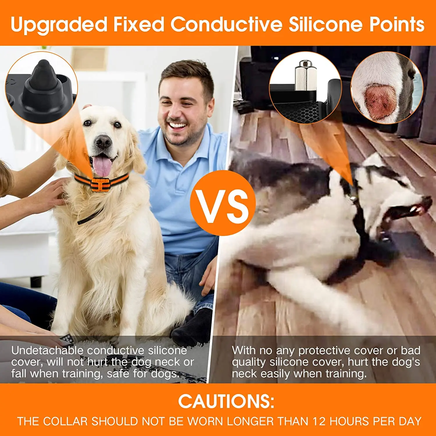 Collar de entrenamiento para perros, collares de choque recargables impermeables para perros con pitido de entrenamiento remoto, choque de vibración, Collar eléctrico para perros