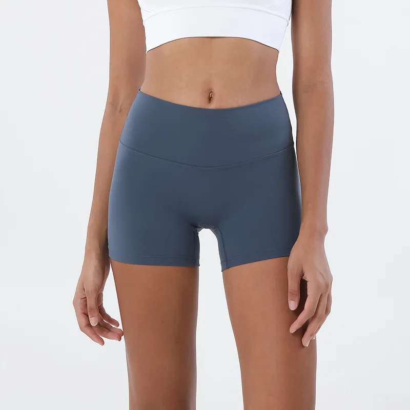 SOISOU Pantalones Cortos de Nailon para Gimnasio, Yoga, Fitness, Ciclismo, para Mujer, Ajustados, Elásticos, Transpirables, de Cintura Alta, sin Líneas Visibles, 13 Colores