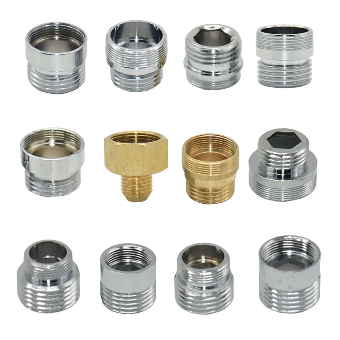 Conector de rosca de latón de 1/2 "a M22/20/24/16/18/28 para grifo, conector de ducha de baño, adaptador de burbujeador de cobre
