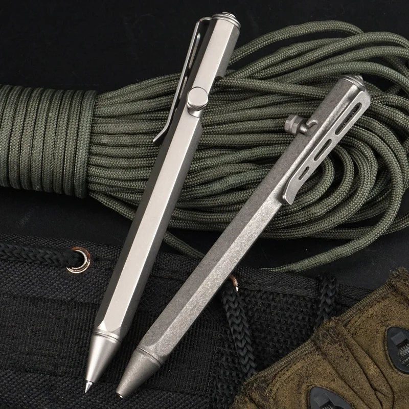 EDC-Bolígrafo de aleación de titanio, herramienta EDC portátil, multifuncional, colección de escritura, para exteriores