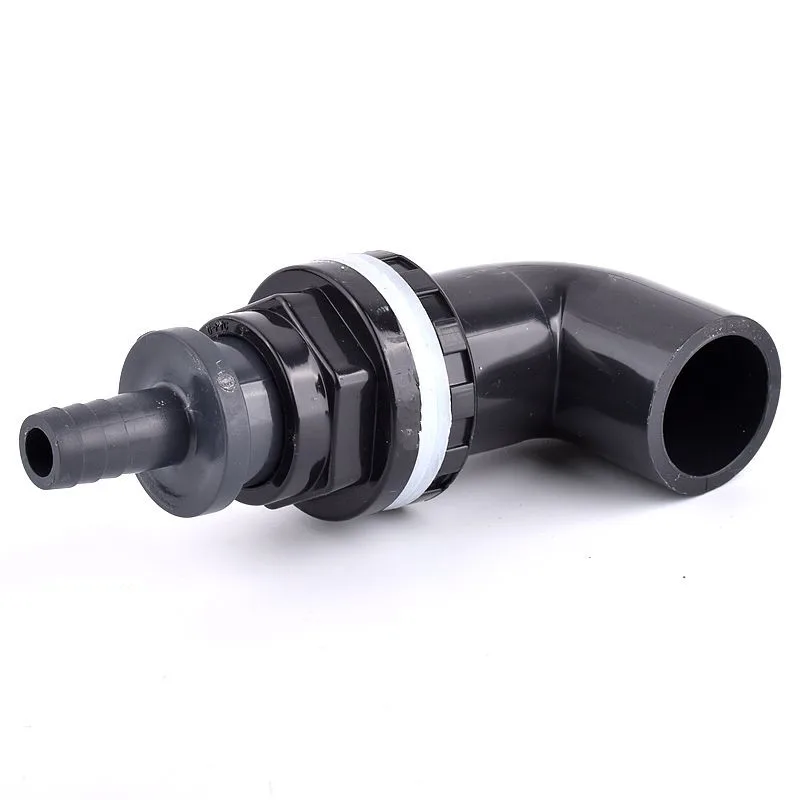 O.D20/25-8/10/12/14/16/19/20/25mmPVC, juego de juntas para tanque de peces, conector de drenaje curvo Pagoda, adaptador de manguera suave para riego de jardín