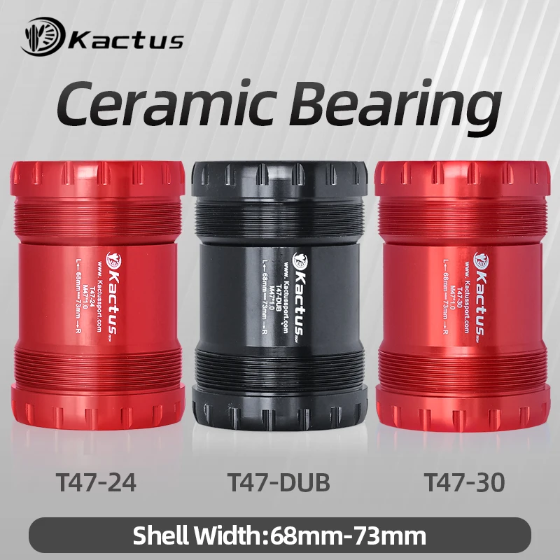 Carcasa de cerámica para pedalier, ancho 68/73mm, T47-24/30mm/DUB, todos los modelos, roscada, compatible con sistemas de bielas Shimano/SRAM/SRAM-DUB.