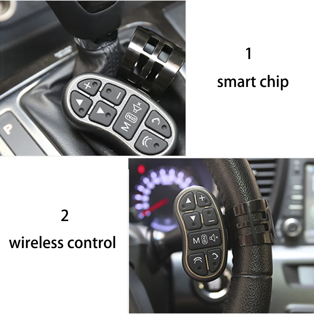 Interruptor de Control de volante de coche, controlador inalámbrico para Radio, Audio, reproductor de DVD MP3, botones, accesorios automotrices universales