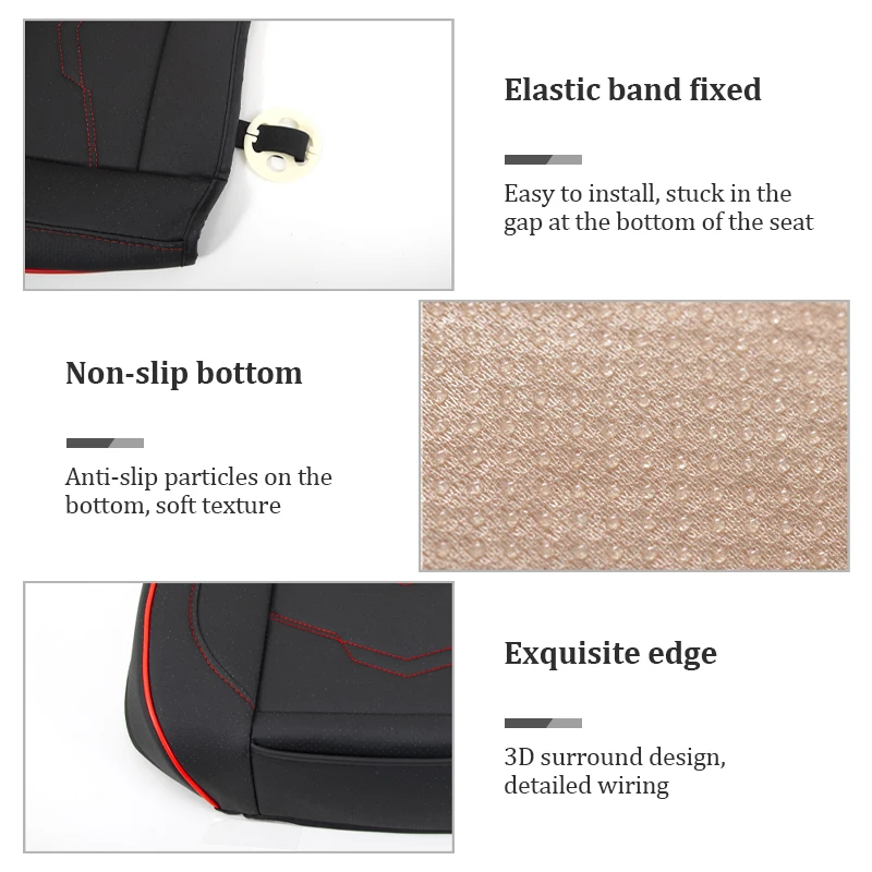 SEAMETAL-funda de lujo para asiento de coche, fundas para cojines de asiento de cuero PU, alfombrilla protectora Universal para asientos interiores de coche, alfombrilla para las cuatro estaciones